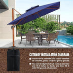 In-ground Umbrella Base for Offset Cantilever Umbrellas, Stainless Steels Outdoor Umbrella Base, Upright Outdoor Umbrella Holder - Image 2