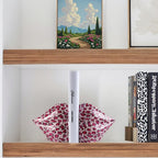 Unique Leopard Print Lip Bookends for Home Living Room Decor - Image 6
