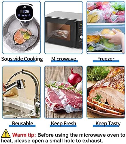 AENTGIU 200 Precut Vacuum Sealer Bags For Food, 8x12 Inch Thick BPA-Free - Image 6