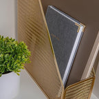 Martha Stewart Ryder Mesh Metal Magazine File Holder, Gold (Pack of 2) - Image 4