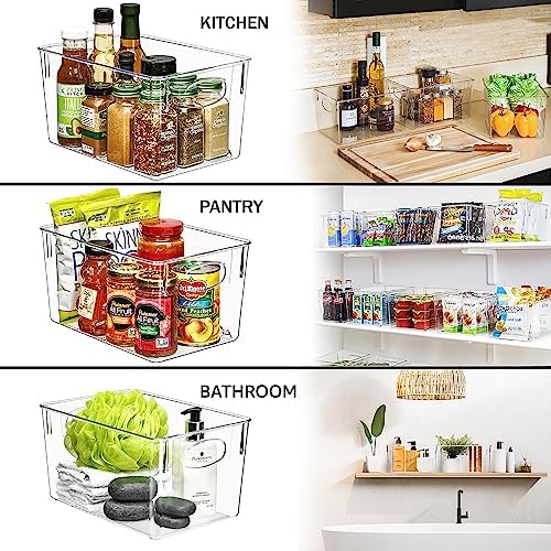 Sorbus Fridge Organizers and Storage, Clear Plastic Bins (Large, 8 Pack) - Image 6