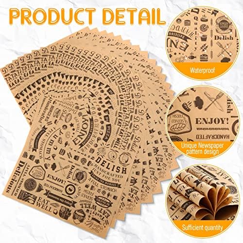 Marspark 400 Pcs Deli Wax Paper Sheets Grease Resistant, Brown Black - Image 3