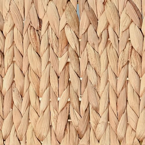 Eyely KSB1008A-2SET Nathan Rustic Minimalist Hand-Woven Hyacinth Nesting Wicker Storage Shelf Baskets with Handles, Seagrass Containers for Decoration in Living Room, Natural - Image 5