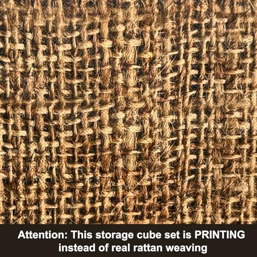 homyfort 12x12 Cube Storage Bins - Fabric Cubby Bins with Dual Handles, Collapsible Storage Organizer for Shelf, Closet, Nursery, Set of 6 （PRINTING instead of Rattan Weaving） - Image 2