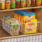 15.2" Metal Wire Baskets for Organizing 6 Pack, Household Pantry Storage Freezer Organizer Bins with Handles, Freezer Baskets for Upright Freezer, Refrigerators, Kitchen Cabinets, White - Image 2