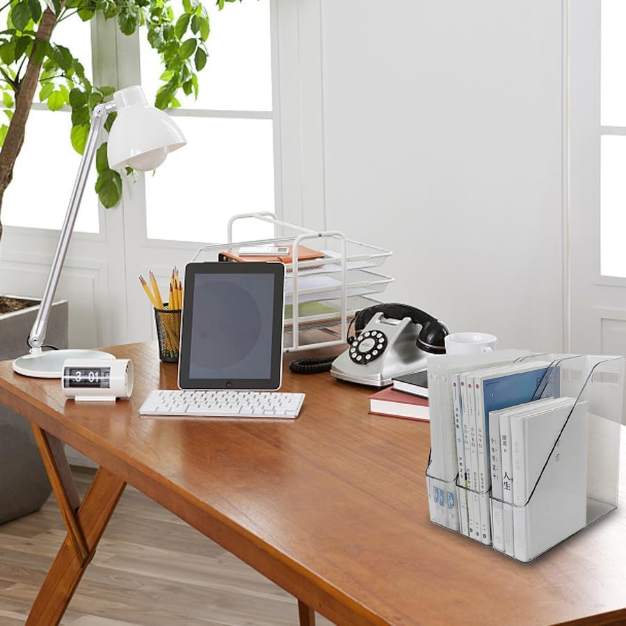 6Pcs Clear Acrylic Magazine File Holder Paper Document Organizer - Image 7