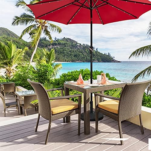 Tangkula 49 LBS Patio Umbrella Base, 20.5 Inch Outdoor Umbrella Stand W/Rattan Design, Adjustable Knob, Round Umbrella Holder for Backyard, Market Entrance, Poolside - Image 4