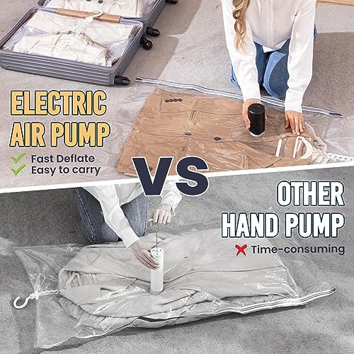 TAILI Hanging Vacuum Storage Bags for Clothes Space Saver 6 Long with Pump - Image 7
