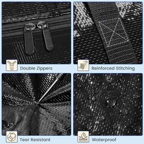 12 Pack Heavy Duty Waterproof Moving Bags, Foldable Totes - Image 4