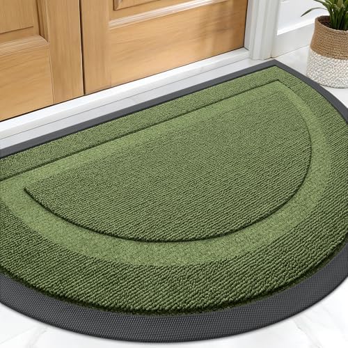 OLANLY Half Circle Front Door Mat Outside 59x34 All-Season Rubber Doormat by OLANLY