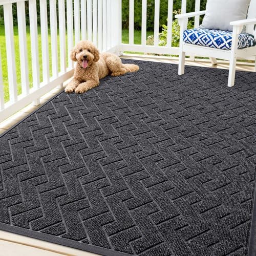 OLANLY Front Door Mat Outside 71x47, All-Season Absorbent Rubber Doormat by OLANLY