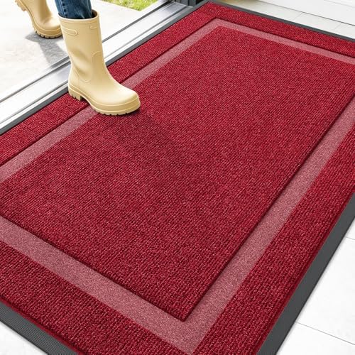 OLANLY Front Door Mat Outside 47x34, All-Season Heavy-Duty Rubber Doormat by OLANLY
