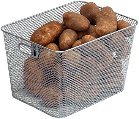 YBM Home Mesh Wire Storage Basket for Shelves, Pantry Organization, and Kitchen - Multipurpose Steel Wire Basket Holder Bin for Organizing Office Supplies, Household Toiletries and Laundry Supplies - Image 2