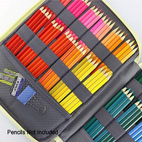YOUSHARES 192 Slots Colored Pencil Case, Large Capacity Pencil Holder Pen Organizer Bag with Zipper for Prismacolor Watercolor Coloring Pencils, Gel Pens for Student & Artist (Color Alpaca) - Image 4