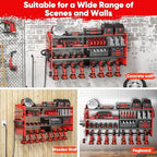 POKIPO Large Power Tool Organizer Wall Mount with Charging Station,4 Layer Heavy Duty Metal Tool Storage Shelf Loads 600lbs,Battery Utility Rack With 4 Outlet Power Strip with 8 Cordless Drill Holder - Image 6