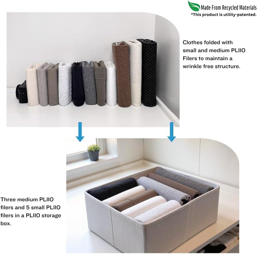 6 Pcs PLIIO Foldable Drawer Organizer, Closet Dresser Drawer Divider, Clothes Storage Box, Storage Bins, Wrinkle-Free Storage Solution for Home and Travel, Wardrobe Organizer and Clothes Folder - Image 3