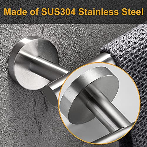 Nolimas 12 Inch Bath Hand Towel Bar SUS 304 Stainless Steel Towel Rod Rack Holder Round Wall Mounted Suit for Kitchen, Living Room&Toilet, Bathroom,Anti Rust Brushed Nickel-2 Pack - Image 4