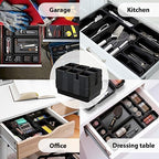 Simple Houseware Interlocking Desk Drawer Bins Organizer, 42 Packs, Black - Image 2