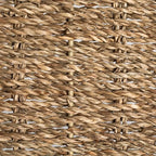 Household Essentials Round Handwoven Seagrass Tray with Scalloped Edge and Handles, Natural - Image 3