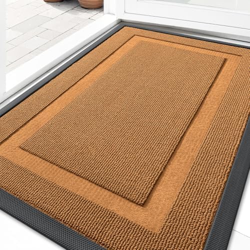 OLANLY Front Door Mat Outside 33x21, All-Season Heavy-Duty Rubber Doormat by OLANLY