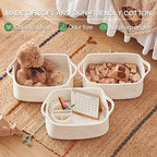 OIAHOMY 3 Pack Storage Baskets for Shelves Cotton Rope Storage Bins White - Image 6