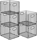 5-Pack Metal Milk Crate for Storage,40qt Stackable Collapsible Storage Bins by Cidaziya
