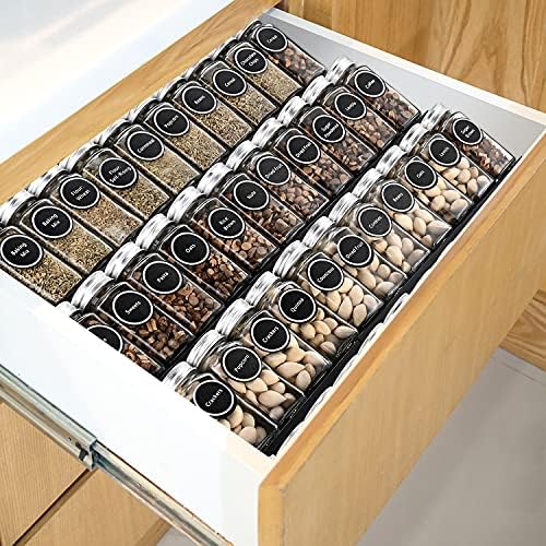 Mulush Metal Spice Rack Tray - Spice Drawer Organizer for Kitchen Cabinets Storage and Organization (Jars Not Included) - Image 6