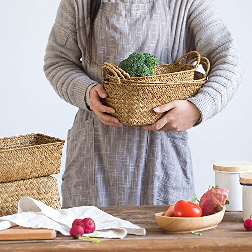 DOKOT Woven Rattan Baskets - Set of 3, Perfect for Kitchen Storage and Organizing Fruits - Image 6