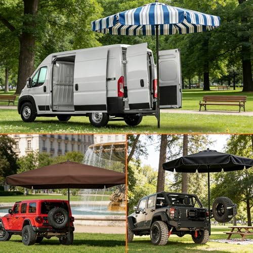 KAXIWEI Hitch Mount Umbrella Holder for 1.5-1.9" Poles - Fits 2"×2" Hitch Receiver, Heavy-Duty Outdoor Umbrella Stand for Tailgating, Camping, RV, Beach & Outdoor Events - Image 2