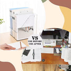 2 Pack Acrylic Magazine File Holder with Handle, Plastic Desk Organizer - Image 3