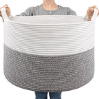 Goodpick Woven Blanket Basket Living Room, Toy Bin for Playroom, 85L by Goodpick