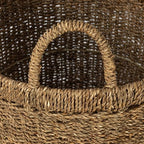 Household Essentials Round Seagrass Basket with Handles, Natural - Image 3