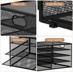 Marbrasse 5 Tier Desktop Literature Organizer, Mesh Paper Organizer Desk Organizers, File Sorter Mail Center Paper Storage Cabinet Classroom Keepers Mailbox for Office Home School, Black - Image 4