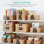 Best Choice Products Set of 4 9x12in Water Hyacinth Pantry Baskets, Woven Organizers w/Chalkboard Label, Chalk Marker - Natural - Image 4