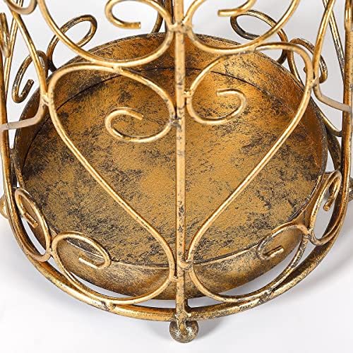Umbrella Rack Stand,Umbrella Rack for Entryway,Canes Walking Sticks,Cast Iron Bird Handle and Drip Tray (Antique Gold) - Image 5