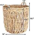 Household Essentials Brown Tall Round Wicker Storage Basket 19'' x 25'' - Image 2