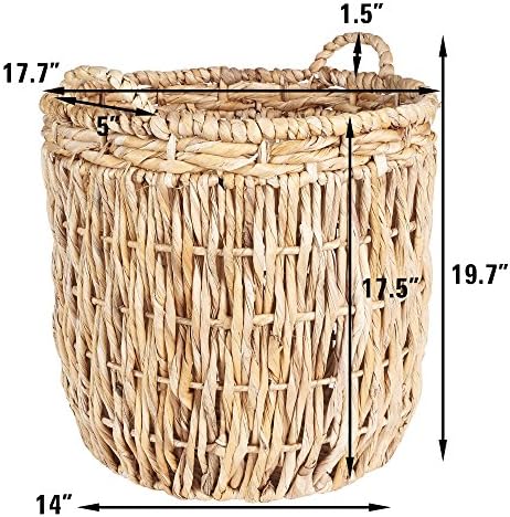 Household Essentials Brown Tall Round Wicker Storage Basket 19'' x 25'' - Image 2