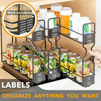 SpaceAid Pull Out Spice Rack Organizer for Cabinet, Heavy Duty Slide Out Seasoning Kitchen Organizer, Cabinet Organizer, with Labels, 7.7" W x10.75 D x10 H, 3 Drawers 2-Tier - Image 6