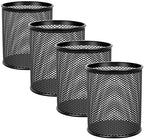 Idika Metal Mesh Pencil Holder Round Pen Cups for Desk Organizer, Classroom & Office Supplies, Makeup Brush Holder by Unknown