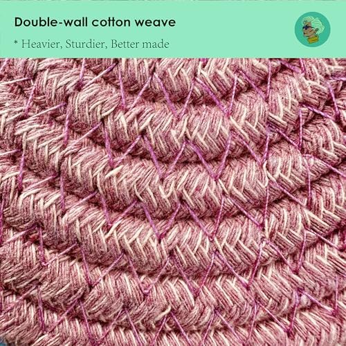Modern Granny Extra Large Cotton Rope Laundry Hamper 16x22 Inch Dual Secure Woven Handle for Living Room Closet Clothes Blanket Organization - Image 5