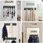 Dseap Coat Rack Wall: 24" Long, Patented, Heavy-Duty, 6-Double-Hooks Wooden Wall Mounted Coat Rack Coat Hanger Hook Rail for Winter Coats Hat Jacket Clothing, Weathered Green - Image 7