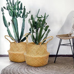 Qunclay 4 Pcs Woven Seagrass Baskets Belly Basket, L,13''dx11''h - Image 5