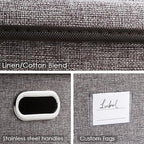PRANDOM Collapsible Storage Containers with Lids [5-Pack] Linen Fabric Foldable Storage Bins Boxes Organizer Baskets Cube with Cover for Home Bedroom Closet Office Nursery (14.9x9.8x9.8) - Image 4