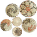 Boho Wall Basket Decor Set of 6 - Hanging Woven Basket Wall Decor, Handcrafted Round Flat Seagrass Baskets Wall Art, for Modern、Farmhouse、Home - Unique Modern Wall Basket Decor by BohoHomeDecorProducts