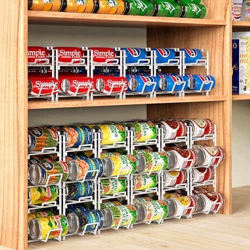 Simple Houseware 2-Pack Stackable Beverage Soda Can Dispenser Rack, White - Image 6