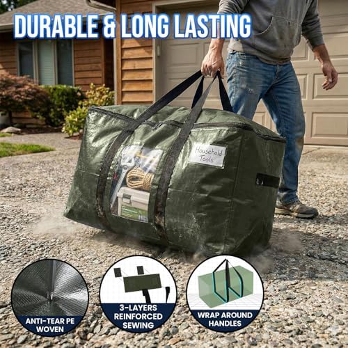 TAILI 8 Pack Green Extra Large Moving Bags,Storage Bag with Visible Window - Image 3
