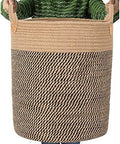 Jute Laundry Hamper Large Woven Rope Storage Basket with Handles 20' Height Tall 83L,Laundry Basket Decorative Basket for Living Room,Pillows,Clothes, 18'Wx20'H by JIABOLANG