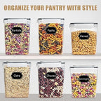 Wildone Flour Storage Containers 5.2L, 4 PCS Food Storage Containers, Black - Image 6