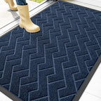 OLANLY Front Door Mat Outside 47x32, All-Season Absorbent Rubber Doormat by OLANLY