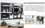 Wall Organizer Peg Board - Elevate And Declutter Your Gaming And Office - Create A Perfectly Structured Space(White) - Image 4